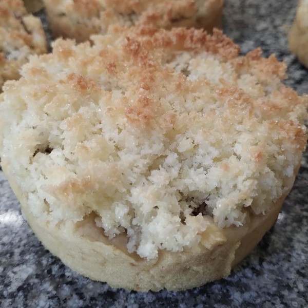 Mini tortita de dulce de leche y coco